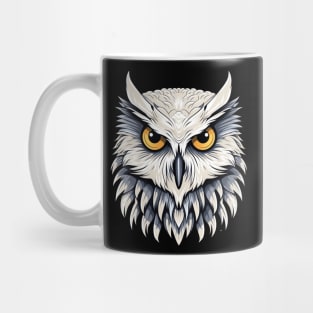 White Owl Head with Big Yellow Eyes Mug